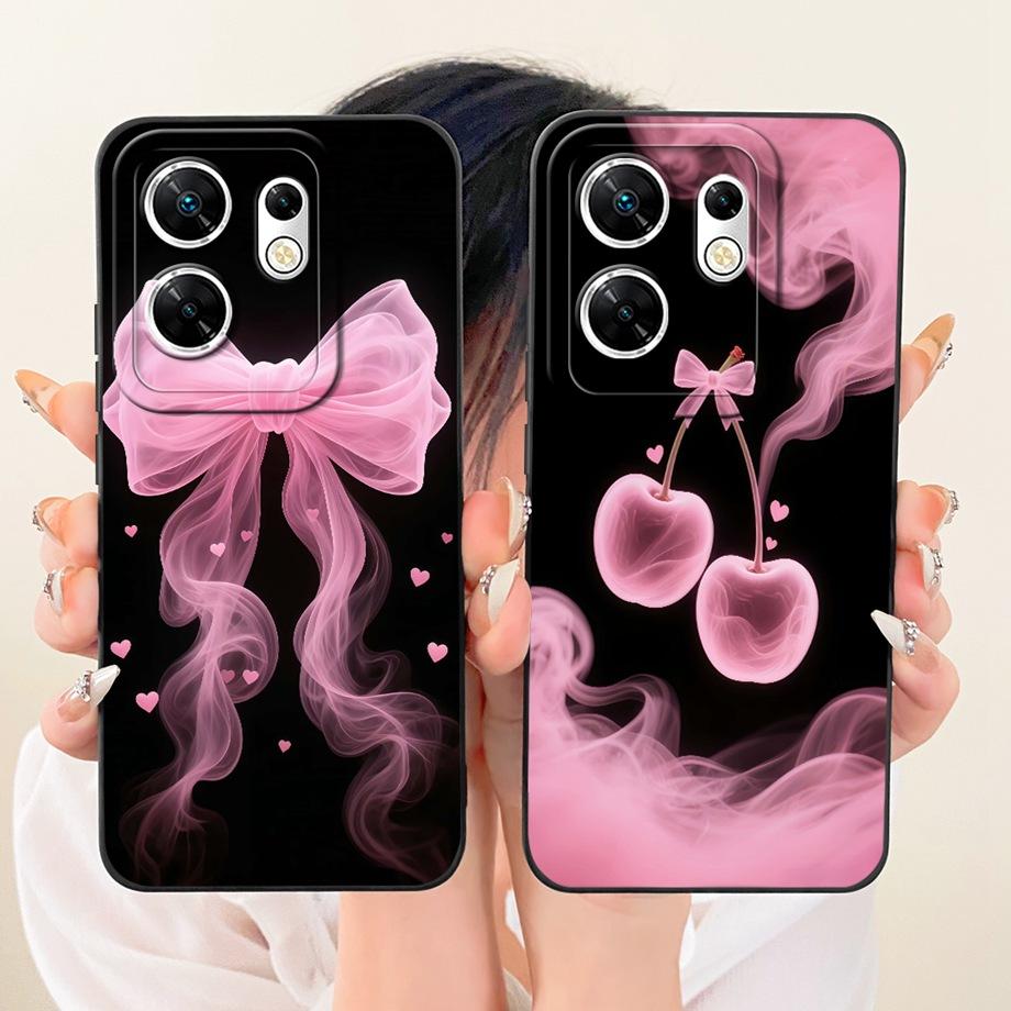 Модный чехол с рисунком для Infinix Zero 30 4G 5G Zero X Neo X Pro, мягкий матовый силиконовый чехол с узором из бантиков, мультяшный кот