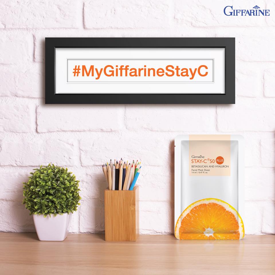 Giffarine Stay – C ®50 Plus Тканевая маска для лица с бетаглюканом и гиалуроном, 14 мл 10526 - Тайский уход за кожей