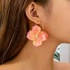 Fashion Pink Gradient Flower Earrings for Women