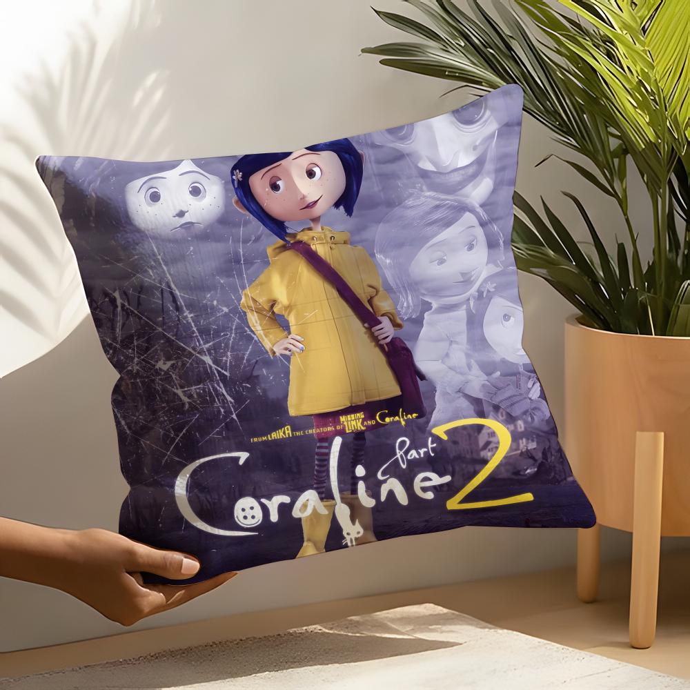 Coraline And The Secret Door Pillow Case Linen Cushion Covers For Decorative Sofa Home Pillows Case Car Chair Pillows Cases
