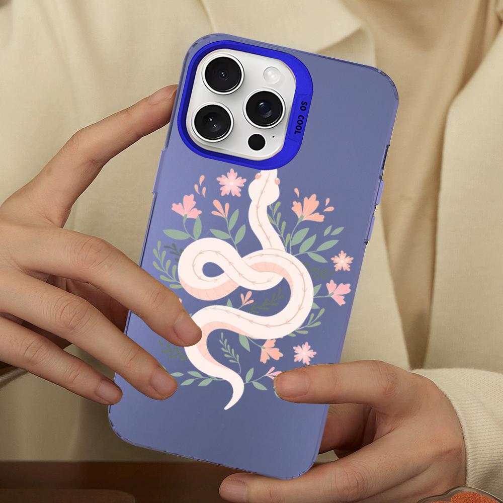 Чехол для телефона «Цветок змеи» «Картина змеи» для IPhone 16 15 14 13 12 11 Pro Max X XR XSMAX 8 7 Plus Матовый противоударный задний чехол