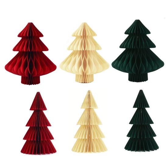 Сотовая Рождественская елка 3D Сотовая настольная центральная композиция Складная бумажная елочная игрушка для зимнего домашнего рождественского украшения для вечеринки