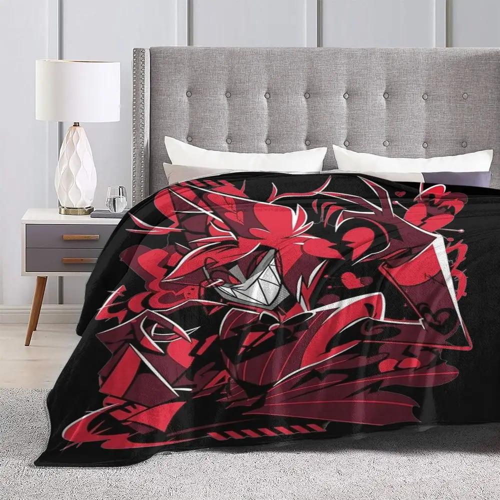 Hazbin Hotels Alastor вязаное одеяло коралловый флис плюшевый легкий плед для кровати одеяло для спальни