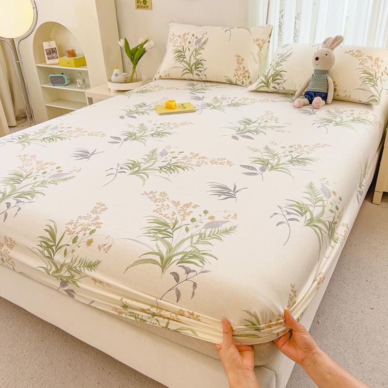 Pure Cotton Bedsheets Skin-friendly Fitted Sheet Cartoon Style Bed Linen Queen Size Bed Cover sabanas (Pillowcase Need Order)