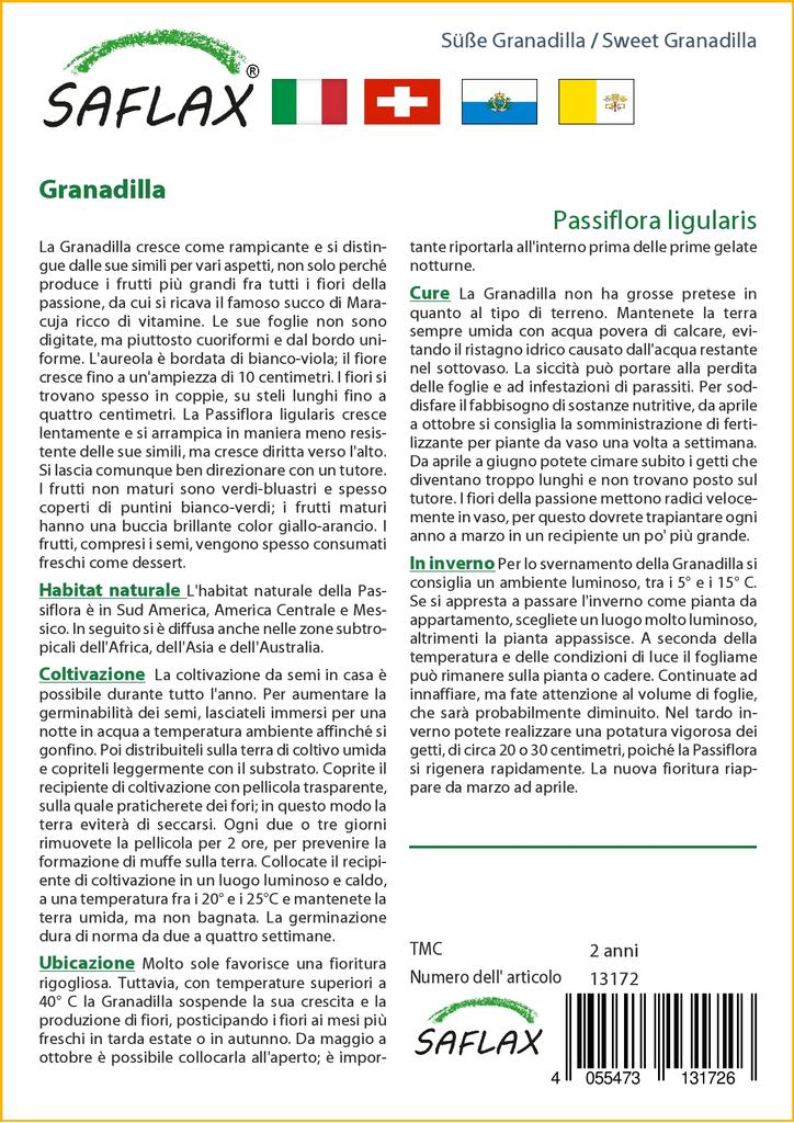 SAFLAX Сладкая Гранадилла - 20 семян - Passiflora ligularis