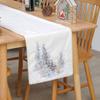 Christmas Table Runner With Embroidered Snowflake Design Faux Rabbit Fur Trim Non-Woven Fabric Holiday Dining Decor