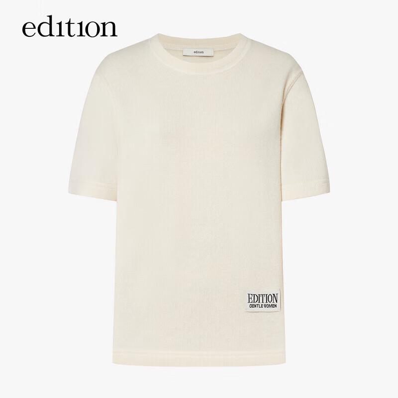 Женская вязаная футболка с круглым вырезом и коротким рукавом из чистого кашемира