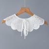 Sweet Shirt Fake Collar Shwal with Straps Women's Shirt Fake Collar Shawl Wrap Hollow Out Embroidery Vintage Short Capelet