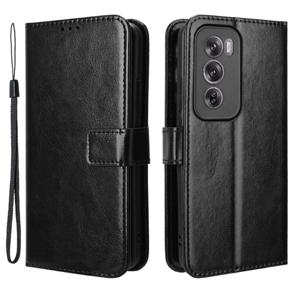 Flip Case for Oppo Reno 12, Crazy Horse Wallet, Black