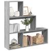 VidaXL Room Divider Shelf 3-Tier Sonoma Grey 123x29x123 Cm, Bookcase, Book Holder, Shelf 857990