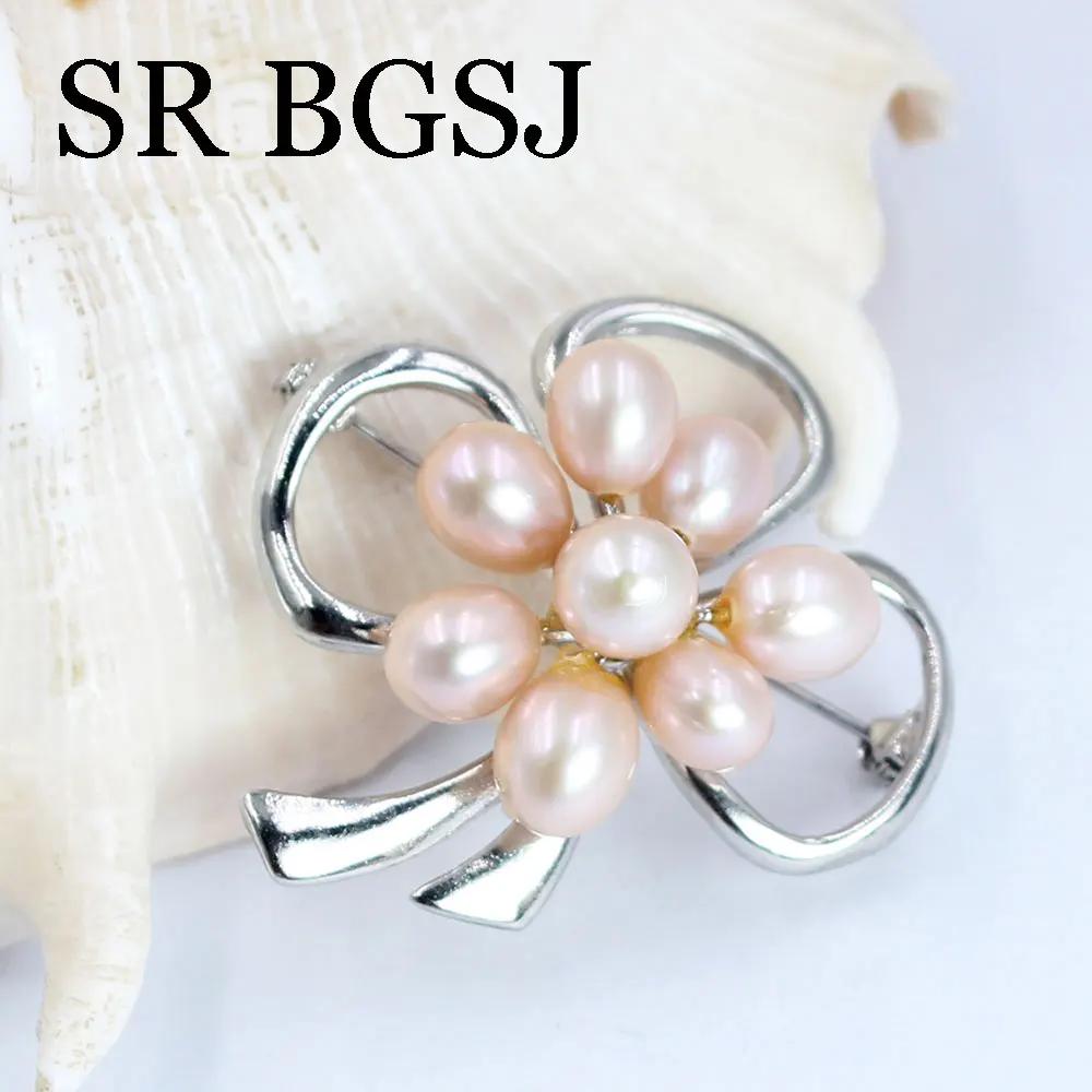 Роскошные украшения 100% Натуральный пресноводный жемчуг Свадебное микроинкрустированное цирконом Пальто Женские аксессуары на все случаи жизни Брошь-булавка