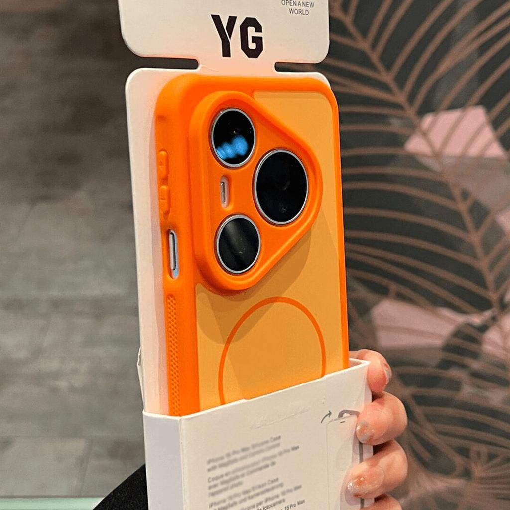 Skin-sensitive magnetic attraction is suitable for Huawei Pura80Pro matte contrasting color heat dissipation mobile phone case Pura70 anti-drop fine