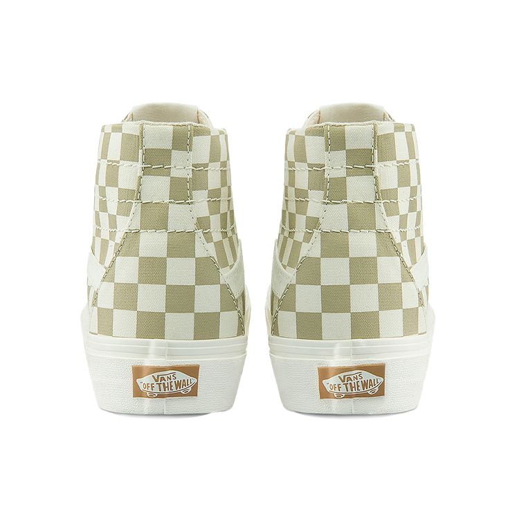 Vans Sk8 Шахматные Повседневные Высокие Кеды для Скейтбординга Унисекс Кроссовки Молочный Чай VN0A4U169FO