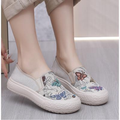 Женские повседневные туфли из парусины на толстой подошве