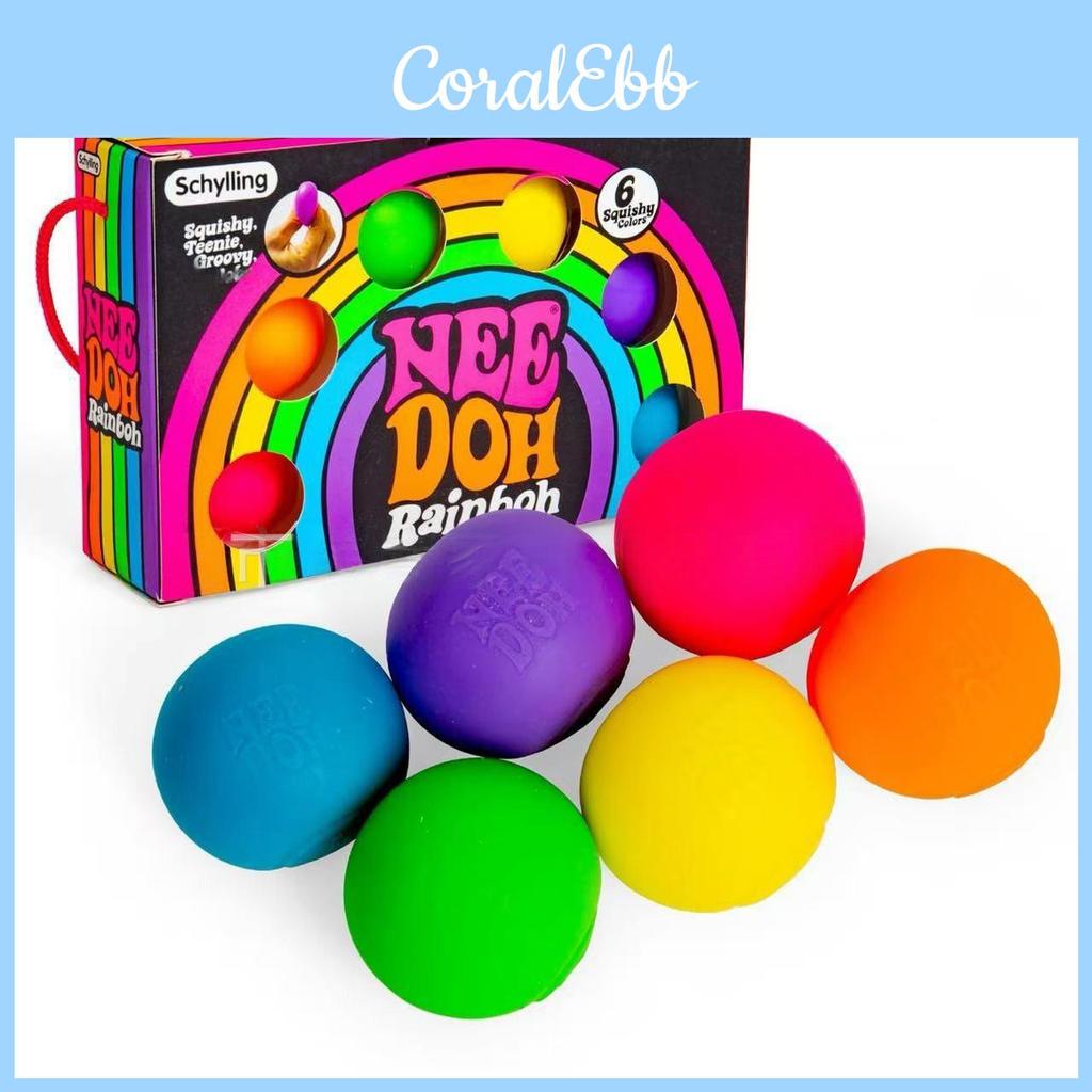 Набор антистрессовых мячиков-игрушек Needoh Rainbow Fidget Toy Set Для снятия тревоги и сенсорной игры