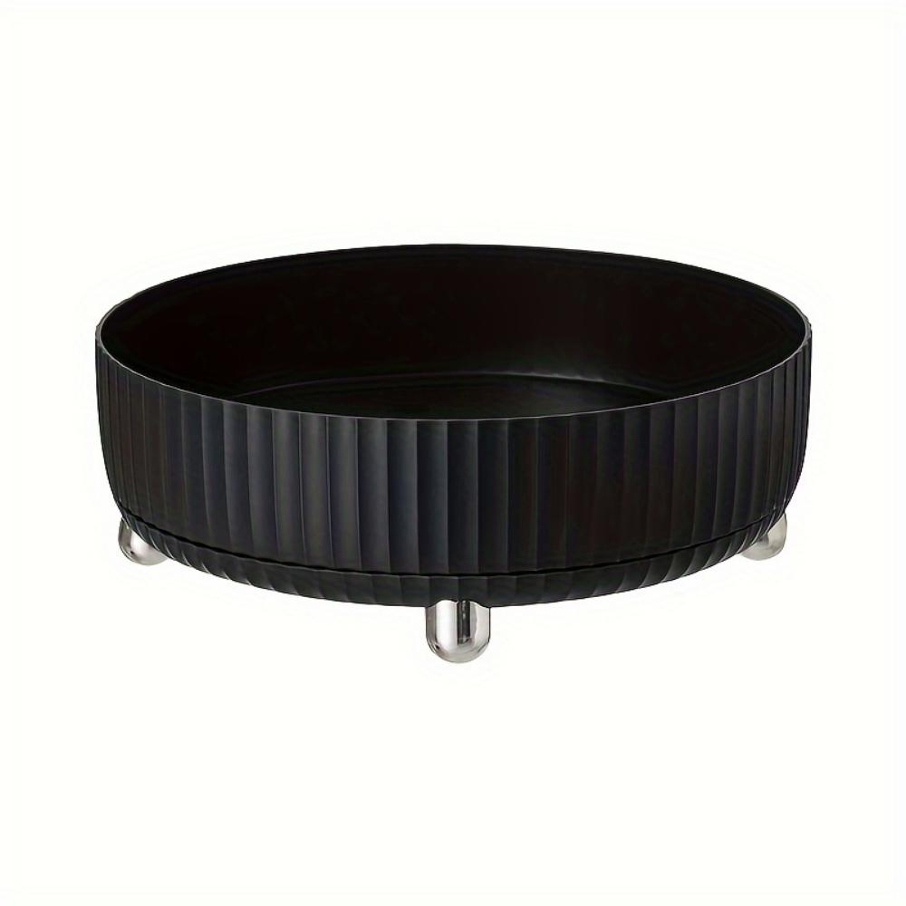 Вместительная вращающаяся на 360 градусов коробка для хранения косметики и духов, модный лоток для хранения в комоде, золотая отделка, ребристый дизайн краев