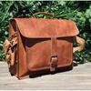 Новая мужская сумка-мессенджер из козьей кожи ручной работы для ноутбука коричневого цвета
