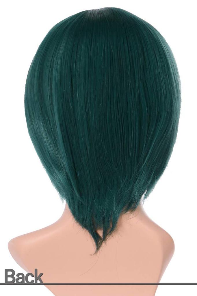 Full Lots of Green Heat Wig with [Fujitatsu] Wig, Short, Cosplay, Wig, Bob, Cross-dressing, Straight, Hair, Hair, Resistant, Net, E02-T5914
