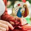 Рождественские украшения Сцена Рождества Христова Рождение Иисуса Христианское украшение Круглое Деревянное Религиозное Рождественское Подвесное Украшение для Рождественской Елки Домашний Декор