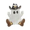 Halloween Cowboy Ghost Statue Resin Ghost Figurine In Cowboy Boots Hat Tabletop Ghost Decoration for Home Party Centerpiece Mantel