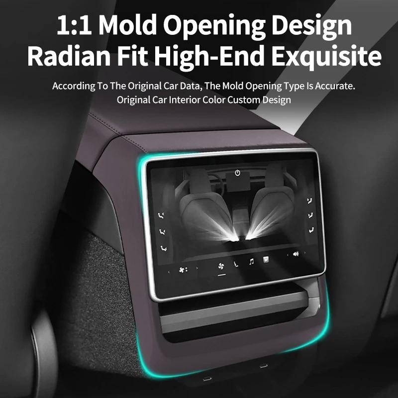 Rear Air Vent Cover for Tesla Model 3 Highland Model Y Juniper Center Console Leather Armrest Box Anti-Scratch Car Accessories