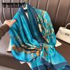 Fashion Silk Scarf Women Shawls Female Cover Flowers for Traveling Sun Protect Sunscreen Beach Scarves Air Conditioning Wraps