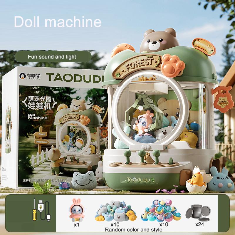 Игровой автомат для кукол Сделай сам Детский игровой автомат с монетоприемником Мини-кран для захвата игрушек Музыкальная кукла Детские рождественские подарки Игрушка для мальчика и девочки