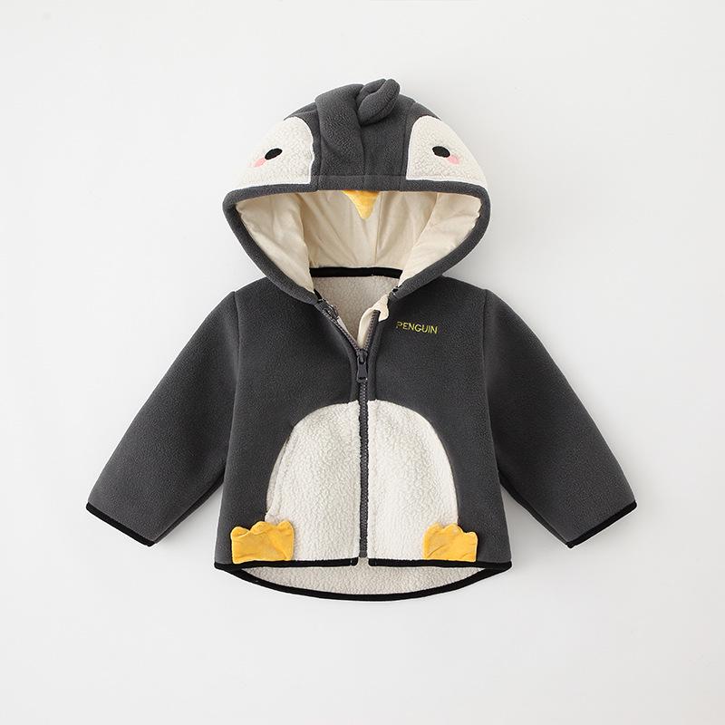 Fleece Jackets for Girls and Boys, Autumn/Winter Kids' and Babies' Hooded Tops, Baby Clothing, Cross-Border.