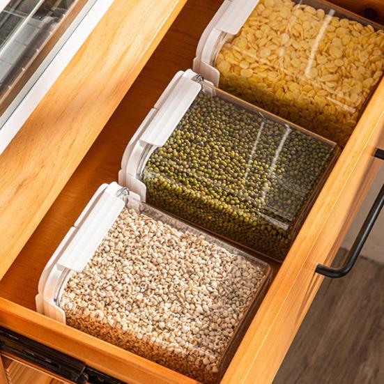 Airtight Food Storage Container Food Grade BPA Free Leak-Resistant Stackable Design Transparent Grains Dry Foods Storage Jar
