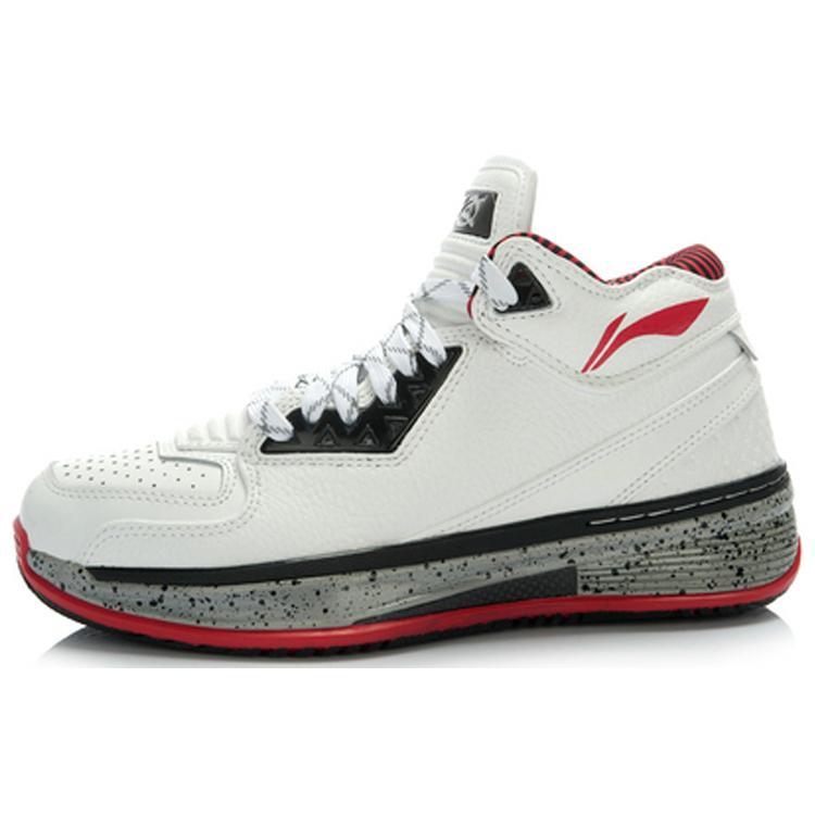 Li Ning WOW 2 Баскетбольные кроссовки Мужские Средние Белый Черный Серый ABAH017-5