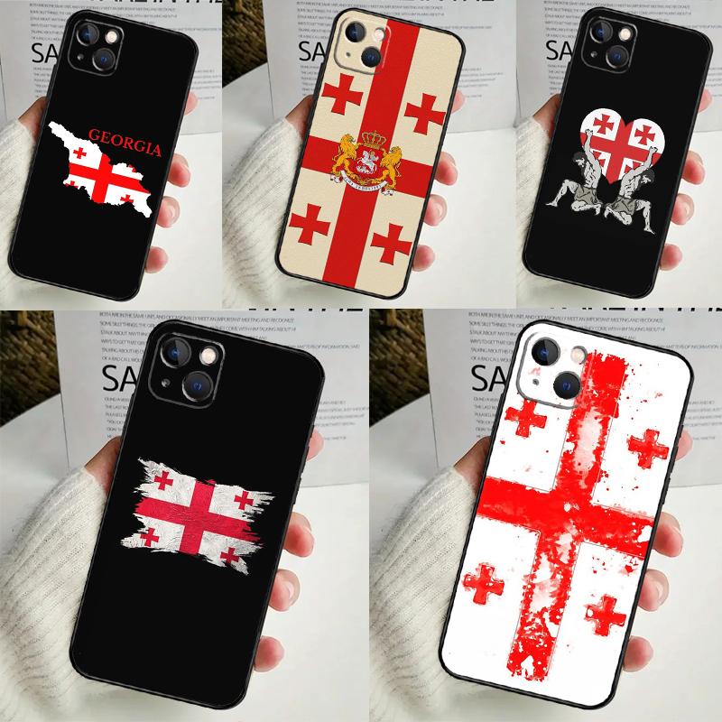 Чехол Georgia Grunge Flag для iPhone 14 16 15 Pro Max 11 12 13 Mini 7 8 Plus X XR XS MAX, мягкий противоударный чехол