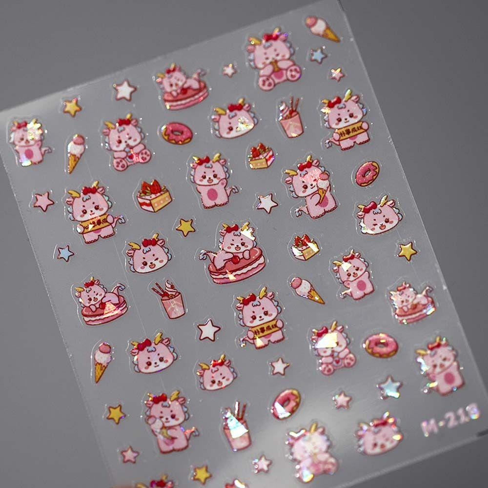 Весенний фестиваль, китайский Новый год, наклейки для ногтей с драконом, украшения для ногтей с драконом, леди