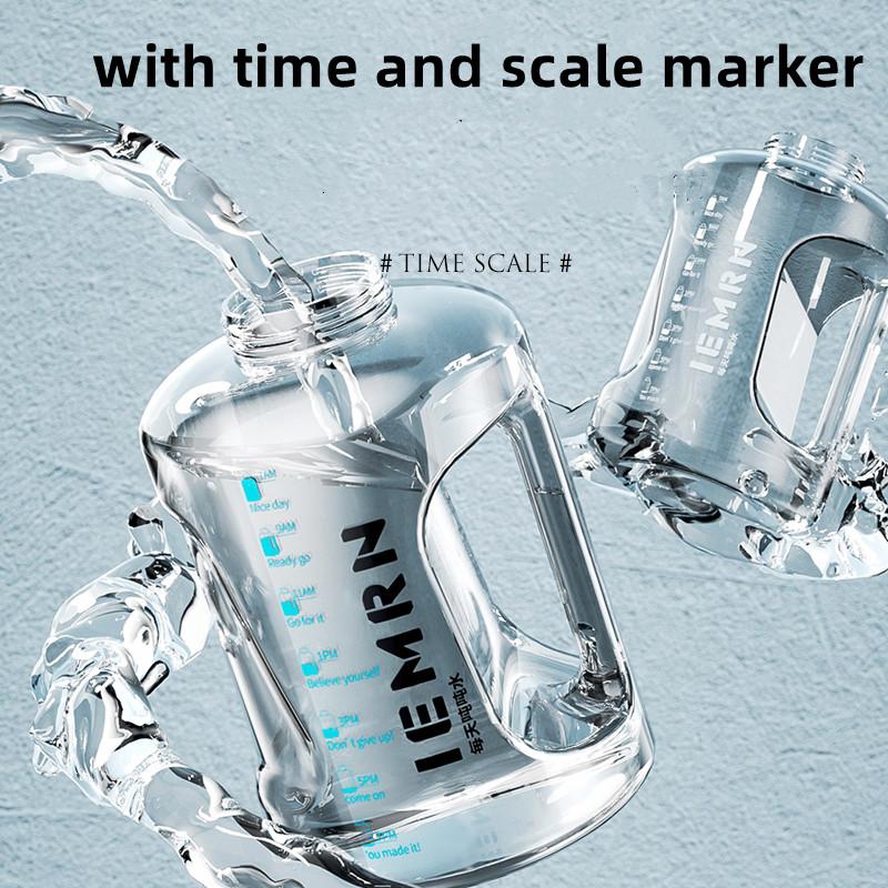 Water Bottle 2 Liters Tritan Material Precise Scale Portable Large Capacity Water Bottle with Straw For Men Women Sports Fitness