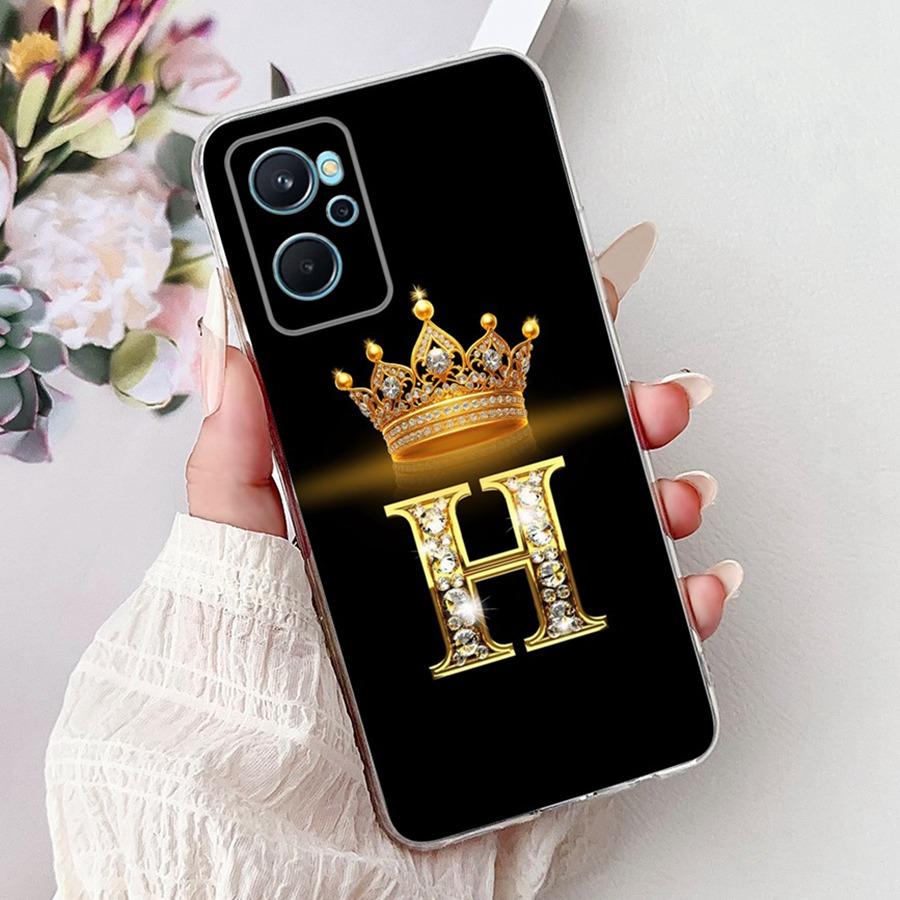 Чехол для Realme 9i 4G 5G Милая Корона Инициалы Защитный ТПУ Чехол для Realme9 Pro Plus 9 Pro+ Мягкий Силиконовый Чехол для Телефона