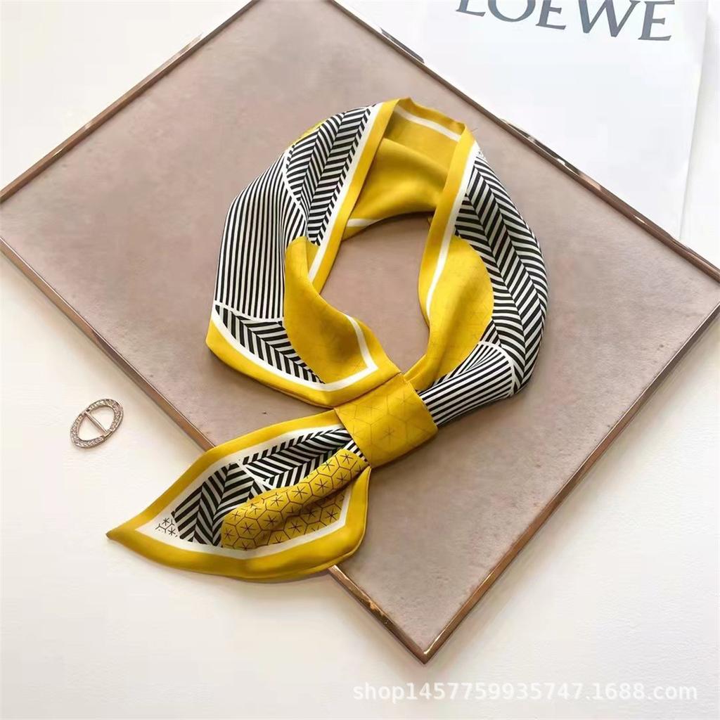 Silk Scarf Small Long Square Scarf Women'S High-End Neck Protection Scarf Professional Matching Shirt Scarf