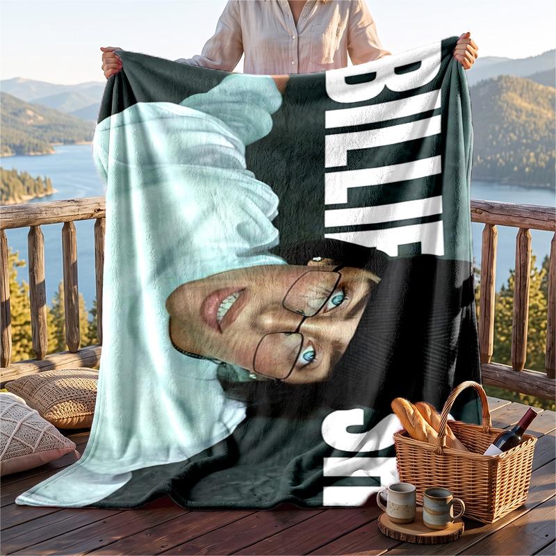 Warm Flannel Throw Blanket,Billie Eilish Lightweight Cozy Blanket For Bed Sofa And Daily Use