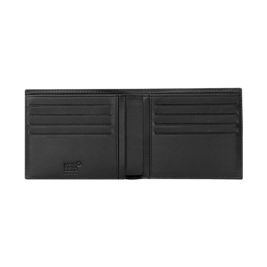 Montblanc Однотонный Короткий Складной Кожаный Кошелек с Логотипом Мужской кошелек Черный 111144