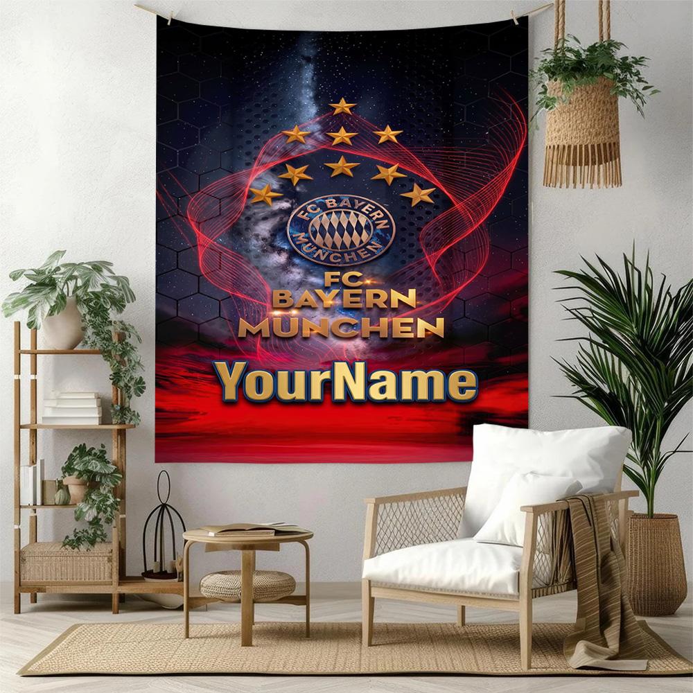 Fc Bayern Mnchen Custom Your Name Wall Decor Tapestry Art For Pet Memorial Birthdaywedding Party Backdrop Family Gift