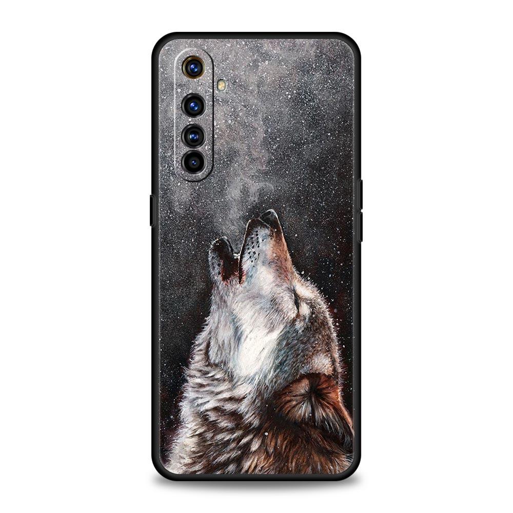 Животное Волк Для Realme 9i Роскошный Чехол для Телефона 9 8 5G GT2 7 6 Pro Plus 8i C21 C3 C11 C25 Мягкий Черный Силиконовый Чехол Coque Fundas