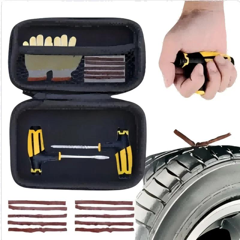 Automotive Emergency Rescue Kit Tyre Repair Kit Puncture Repair Kit, Anti-Puncture Kit Motorcycle, Puncture Repair Tool with Bag