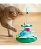 Интерактивная игрушка для кошек Башня для котят Вращающаяся дорожка Роликовые шарики Игрушки с перьями Принадлежности для тренировки питомцев Игрушка для кошачьей башни