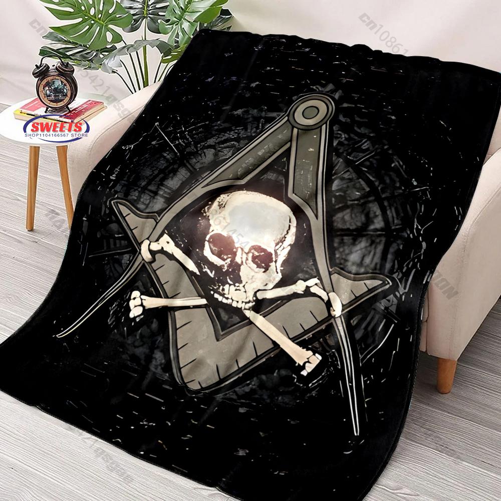 Large Size Lightweight Classic M-Freemas0nry Print Blanket Super Soft Cozy Home Bed Sofa Office Camping Shawl Blanket Great Gift