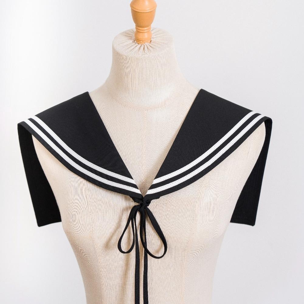 Cape Blouse False Collars White Collar Shawl Simple Striped Sailor Fake Collar  Women
