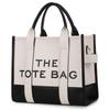 Two-Tone European & American Fashion Shoulder and Crossbody Large Tote Bag