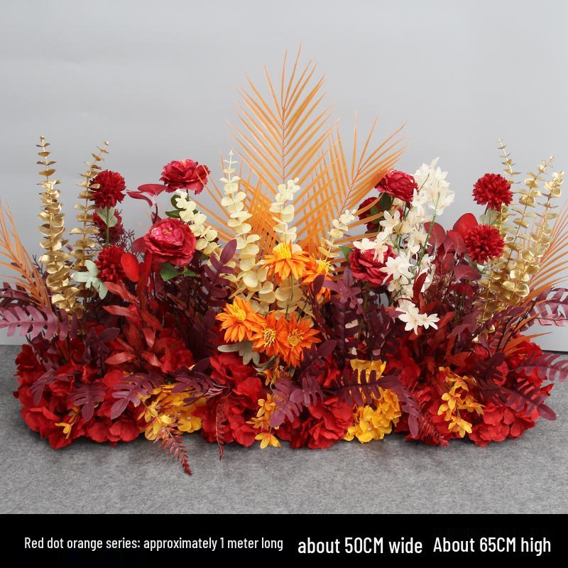 Wedding Aisle Floral Arrangement: Artificial Flower Basket & Row Decoration