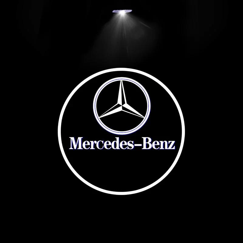 2 шт. Автомобильная подсветка дверей с логотипом Эмблема Для Mercedes Benz Класса A C E GLC GLA GLE GLB W177 W205 W212 W213 X253 X156 W166 X247