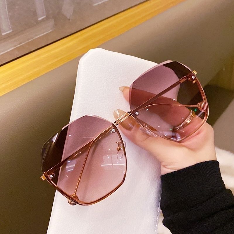 Women's Sunglasses Frameless Trimming Sunglasses Female Online Influencer Uv Protection Glasses Trendy Women