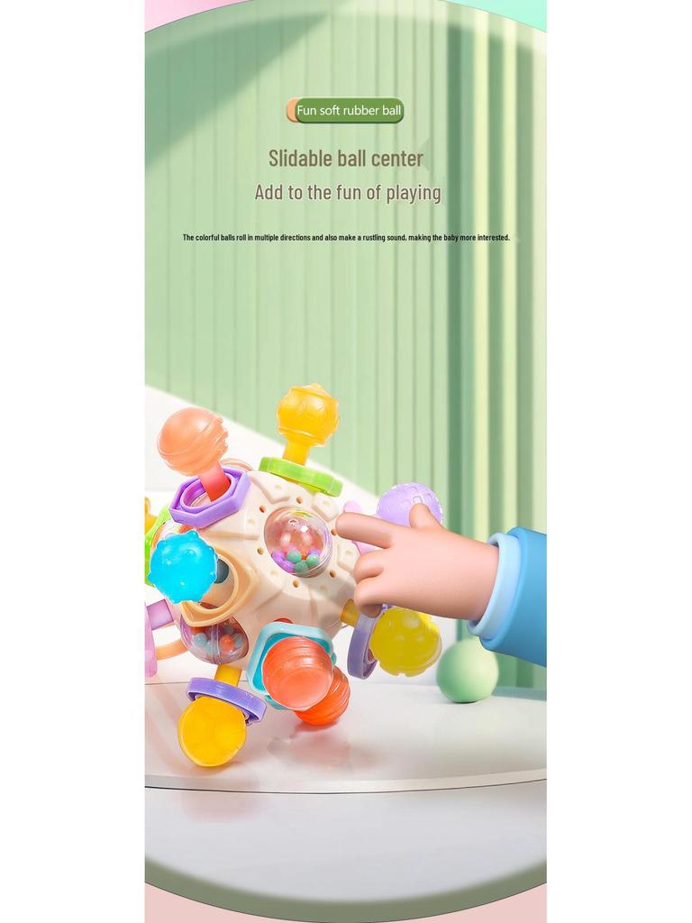 Infant Educational Puzzle & Teething Manhattan Atom Ball - Soothing Grip Toy for Babies