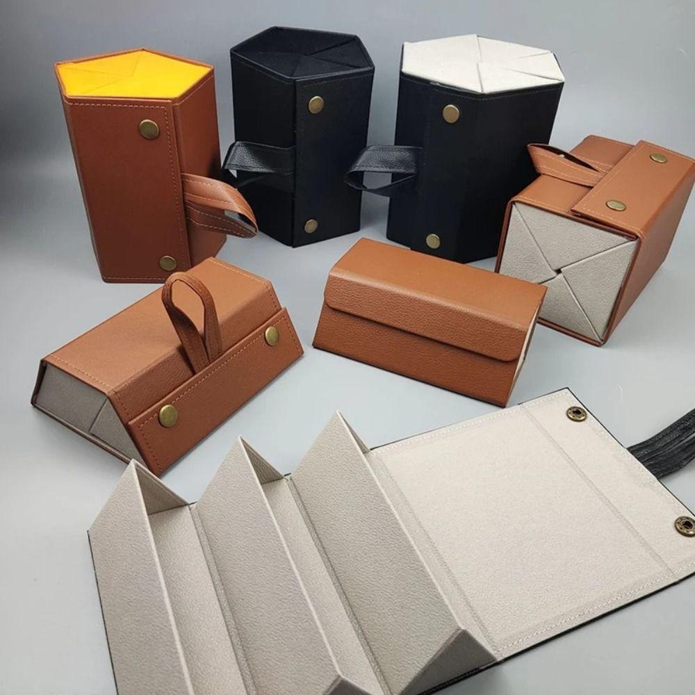 2/6Grids PU Leather Case Portable Sunglasses Organizer New Eyewear Holder Eyeglasses