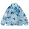 Winter Tie-dye Fur Rabbit Fur Jacket Medium and Long Large Size Lapel Women's Clothing Zipper Printing Plush Clothes Thick